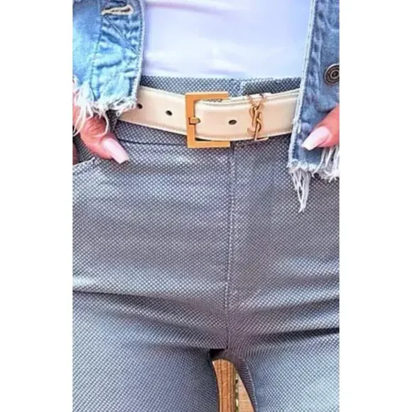 Bevy Flog Navel Platinum Blue Diamond Pants Womens 25 $220 Retail - Picture 2 of 8